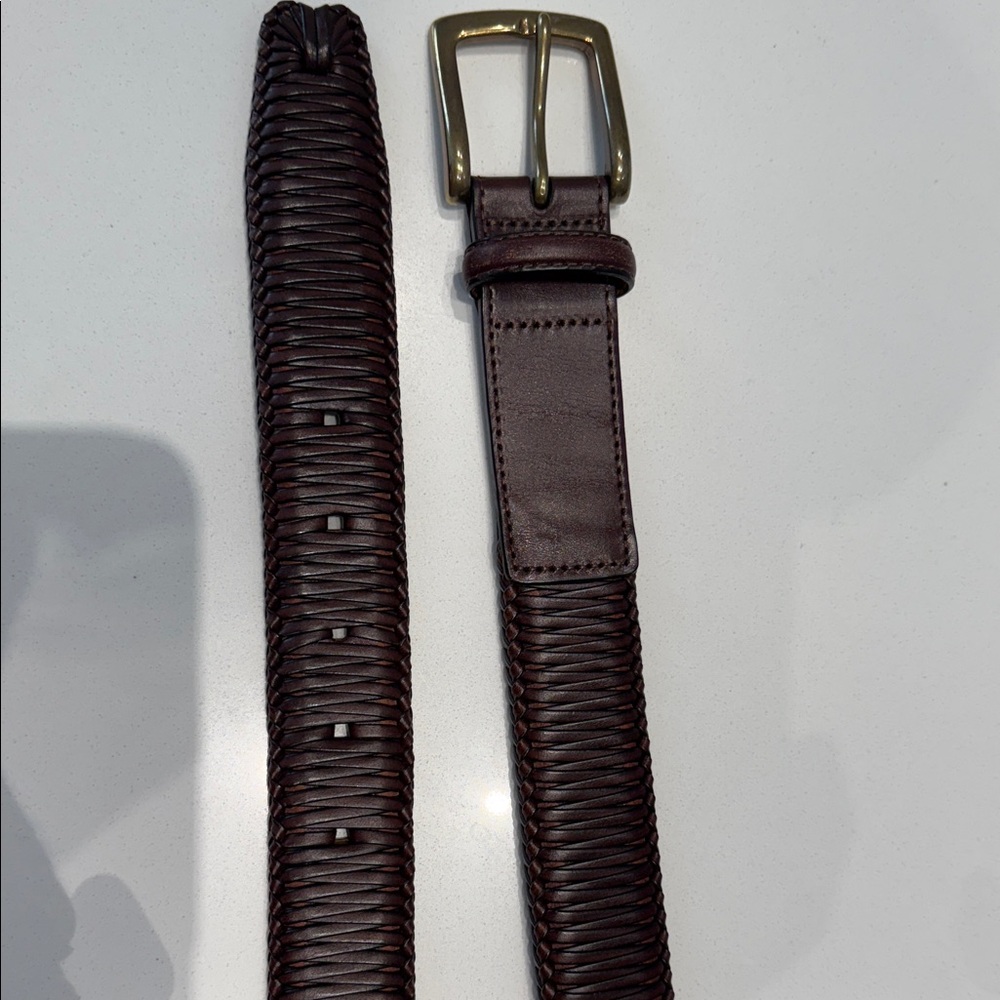NWOT Tommy Bahama Dark Brown Woven Leather Belt